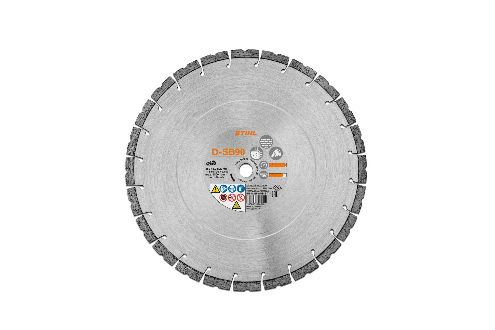 Diamantový řezný kotouč D-SB90 pro beton a tvrdý kámen, Ø 300 mm / 12"