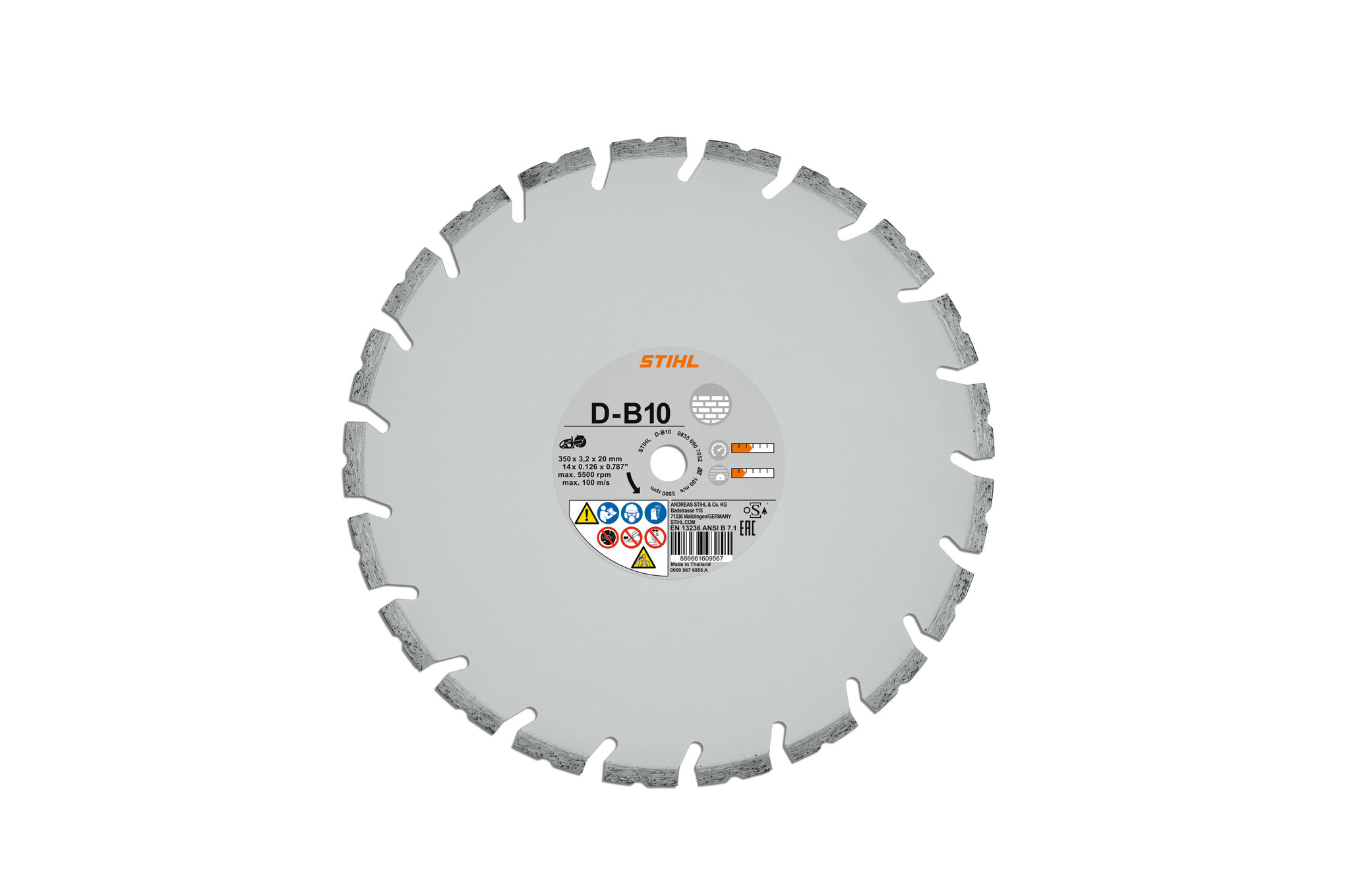 Diamantový řezný kotouč, beton, D‑B10, Ø 300 mm / 12"