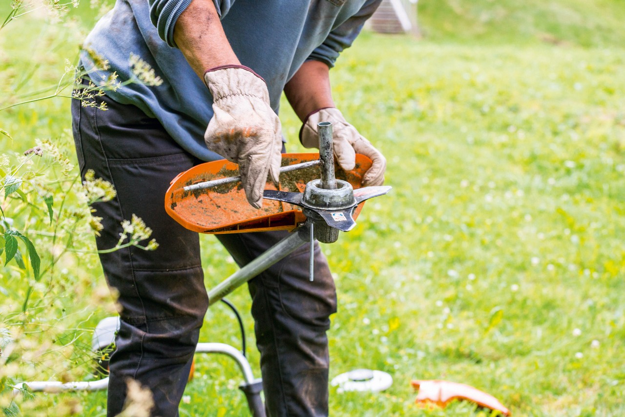 Při údržbě křovinořezu STIHL FS 131 se provádí čištění žací hlavy